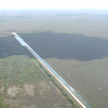North to south photo of S332 and levee removal on eastern boundary of L31