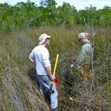 Donny Smoak and Josh Breithaupt collecting soil cores