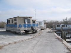 House boats at Flamingo pushed out of the water by Hurricane Wilma