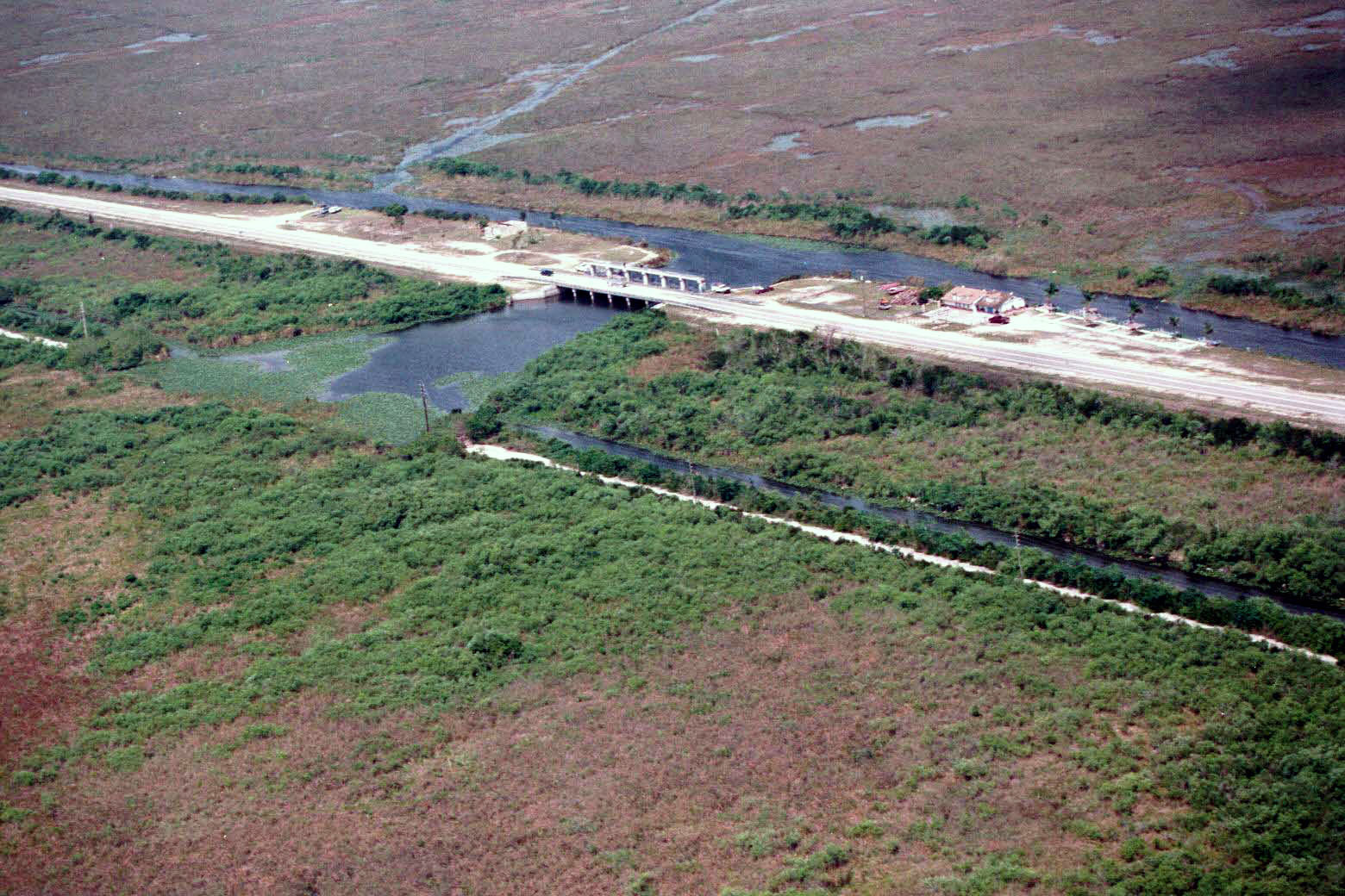 Aerial photo of SRS-1a, the S12c water control structure, and the surrounding area