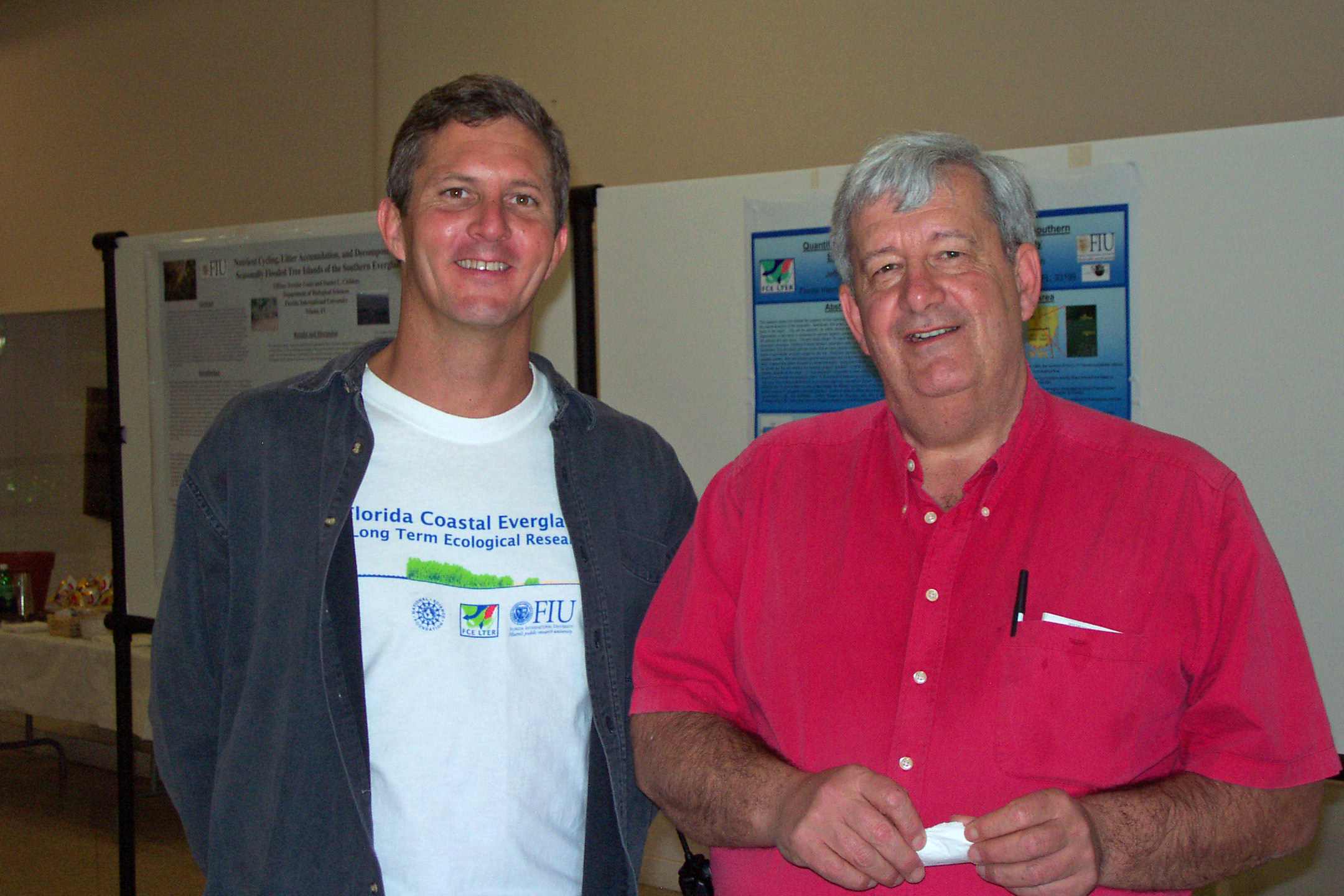 Dan Childers (FCE LTER Lead PI) and Bruce Hayden (External Advisor to the FCE LTER) at the 2003 Florida Coastal Everglades LTER All Scientists Meeting